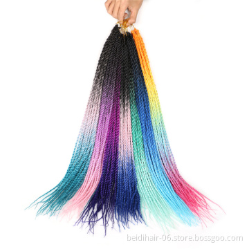 24inch Senegal Twist Crochet Braids Senegalese Twist Synthetic Braiding Hair Ombre Color